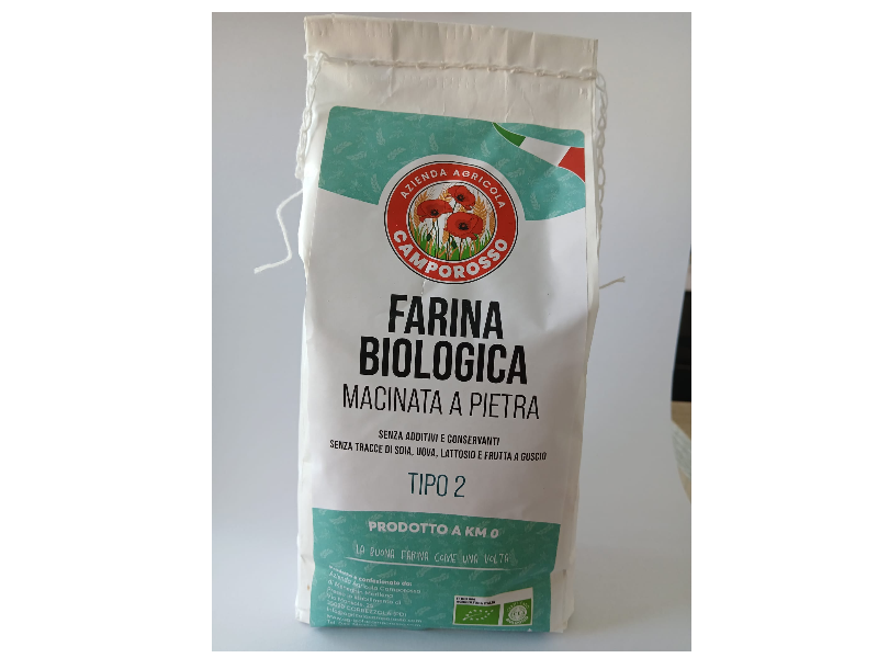 FARINA ARTIGIANALE MACINATA A PIETRA TIPO 2 BIOLOGICA